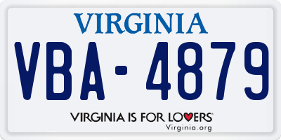 VA license plate VBA4879