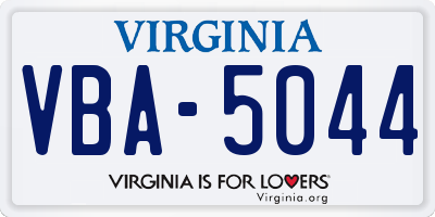 VA license plate VBA5044