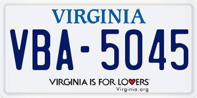 VA license plate VBA5045