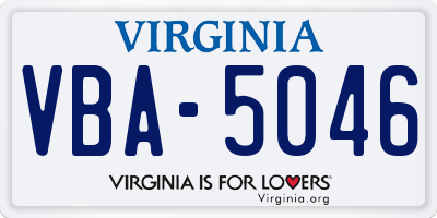 VA license plate VBA5046