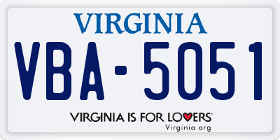 VA license plate VBA5051