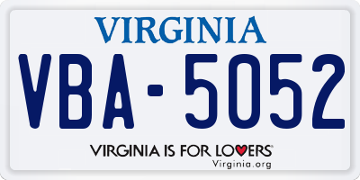 VA license plate VBA5052