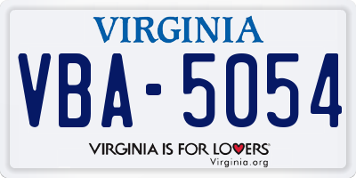 VA license plate VBA5054
