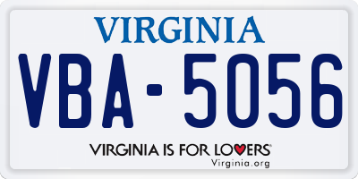 VA license plate VBA5056