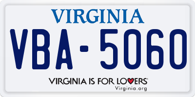 VA license plate VBA5060