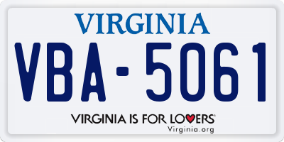 VA license plate VBA5061