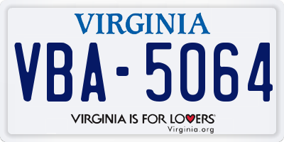 VA license plate VBA5064