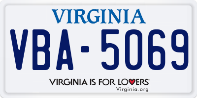 VA license plate VBA5069