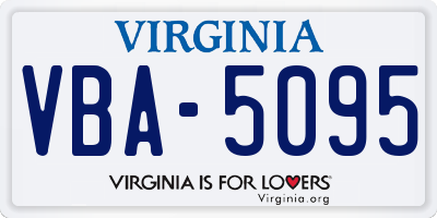 VA license plate VBA5095