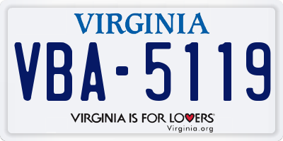 VA license plate VBA5119