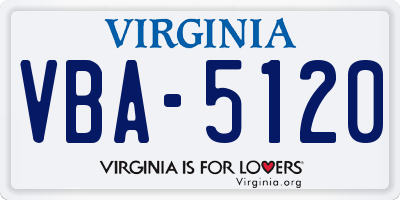 VA license plate VBA5120