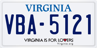 VA license plate VBA5121