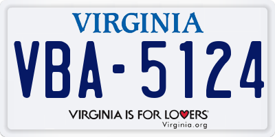 VA license plate VBA5124