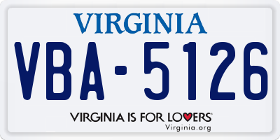 VA license plate VBA5126