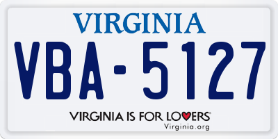 VA license plate VBA5127