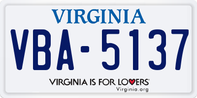 VA license plate VBA5137