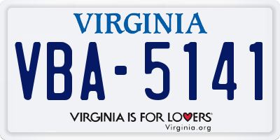 VA license plate VBA5141