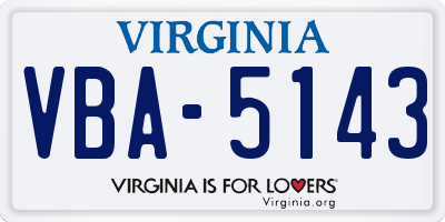 VA license plate VBA5143