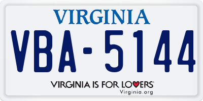 VA license plate VBA5144