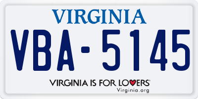 VA license plate VBA5145