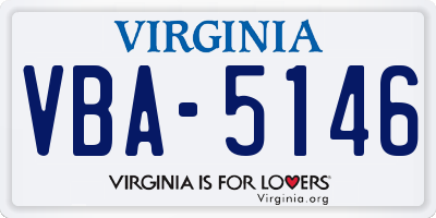 VA license plate VBA5146