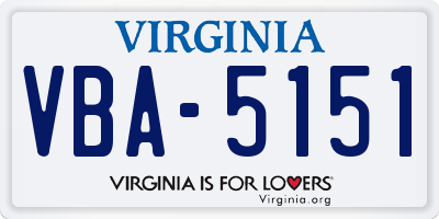 VA license plate VBA5151