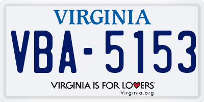 VA license plate VBA5153