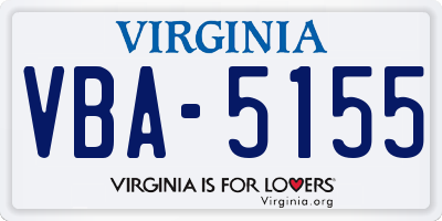 VA license plate VBA5155
