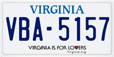 VA license plate VBA5157