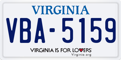 VA license plate VBA5159