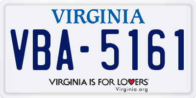 VA license plate VBA5161