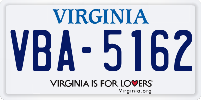 VA license plate VBA5162