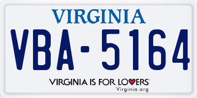 VA license plate VBA5164
