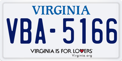 VA license plate VBA5166