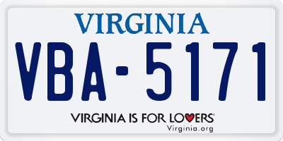 VA license plate VBA5171