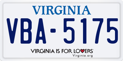 VA license plate VBA5175