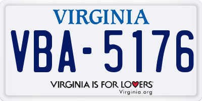 VA license plate VBA5176