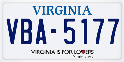 VA license plate VBA5177