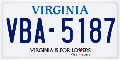 VA license plate VBA5187