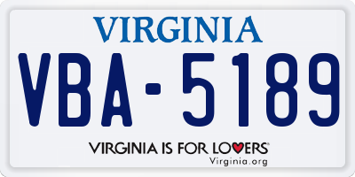 VA license plate VBA5189
