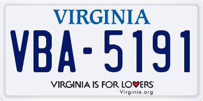 VA license plate VBA5191