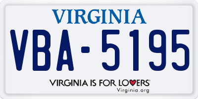 VA license plate VBA5195