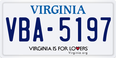 VA license plate VBA5197