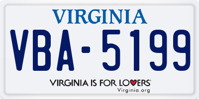 VA license plate VBA5199