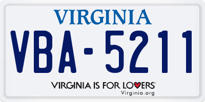 VA license plate VBA5211