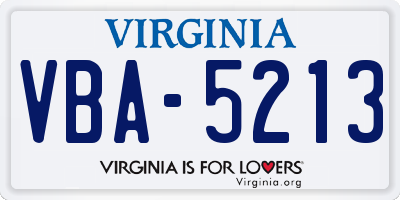 VA license plate VBA5213