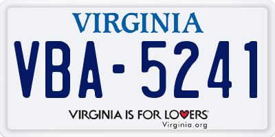 VA license plate VBA5241