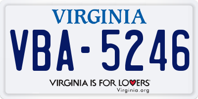 VA license plate VBA5246