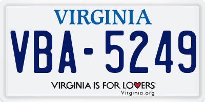 VA license plate VBA5249