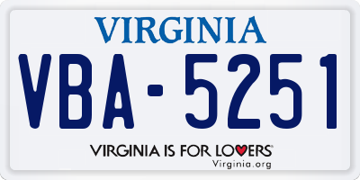 VA license plate VBA5251